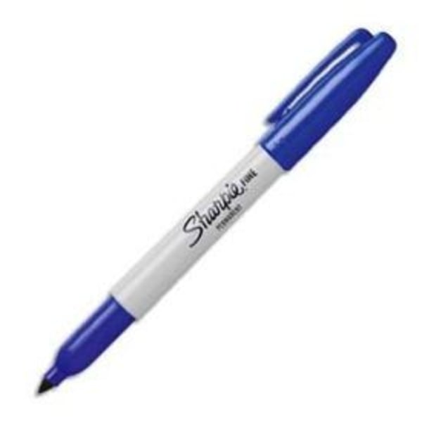 Permanent markør - PAPER MATE - Fin blå Sharpie - Kuglespids - Vandafvisende blæk Blå