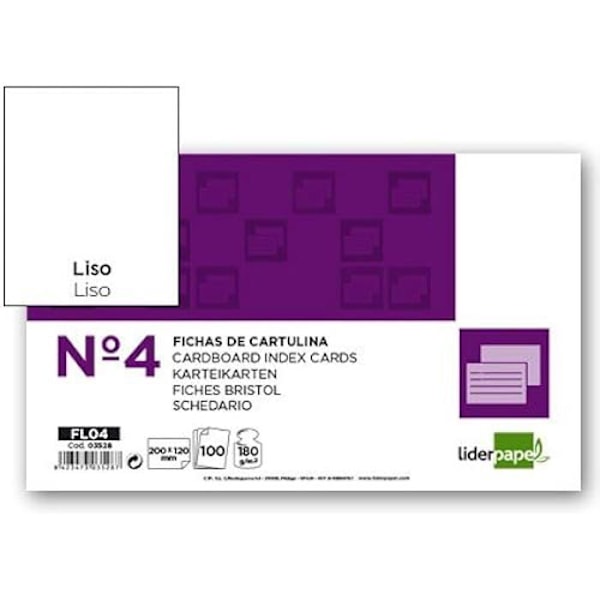 Piirustuspaperi - LIDERPAPEL - Raidalliset ja sileät dominot - Paketti 100 arkkia - 180 g/m2 - Valkoinen
