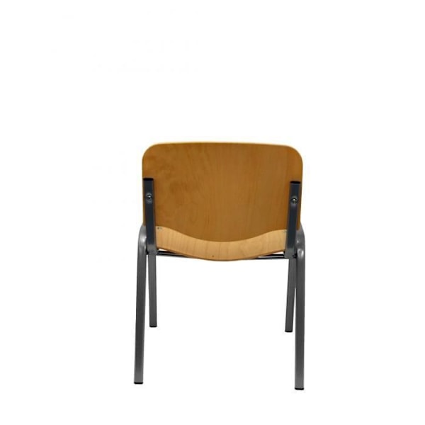 Piqueras y Crespo Modelo Golosalvo - Paket med 4 sillas säker ergonomisk, stapelbar, mångsidig och strukturerad i grå färg -