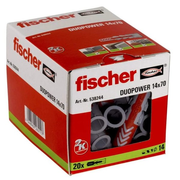 Cheviller DUOPOWER 14x70, 20 stycken Grå