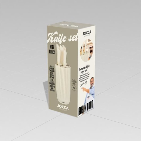 Set med 5 knivar - JOCCA - Block i polypropen - Beige Beige
