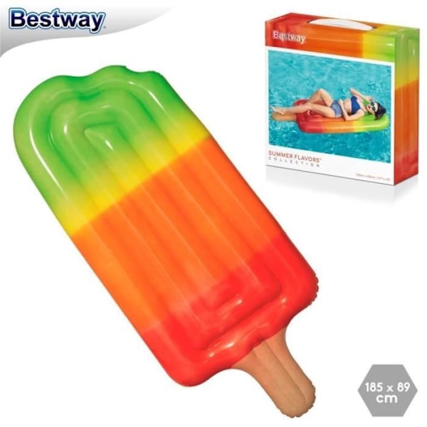 Monivärisen jäätelön muotoinen puhallettava patja - BESTWAY - 185x95cm - Muovi - Rantakalusteet