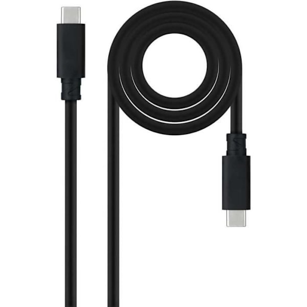 USB-kabel - NANOCABLE - 1,5 m - 10Gbps 5A - 4K-60Hz - USB-C Sort