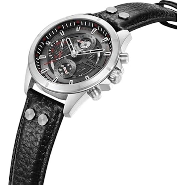 Herrenuhr POLICE Analog Quarz mit Lederarmband PEWJF0004601