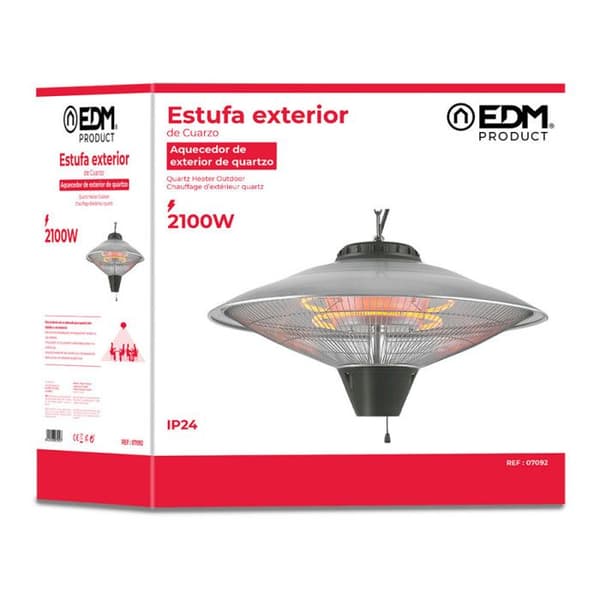 Lämmitys EDM - terassille katolla - 2100W - 56,5x30cm - 07092 Krom