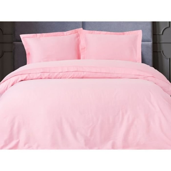 Sängkläder - 1 påslakan 220 x 240 cm + 2 örngott 60 x 60 cm - Satin 100% bomull - Rosa Rosa