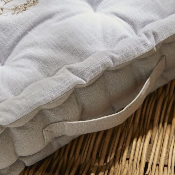 Gulvpude - I DAG - CHARME - Slub x Chambray x Broderie Berenice - 40 x 40 x 10 cm