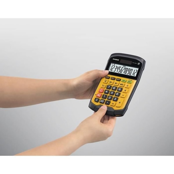 Bordregner - CASIO - WM-320MT-W-EC - Solcelledrevet - Sort / Gul