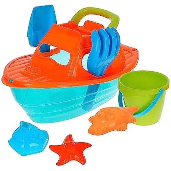Rannalelut - COLORBABY - 49263 - 14 cm rantalippu - Jachtti lisävarusteineen - Monivärinen