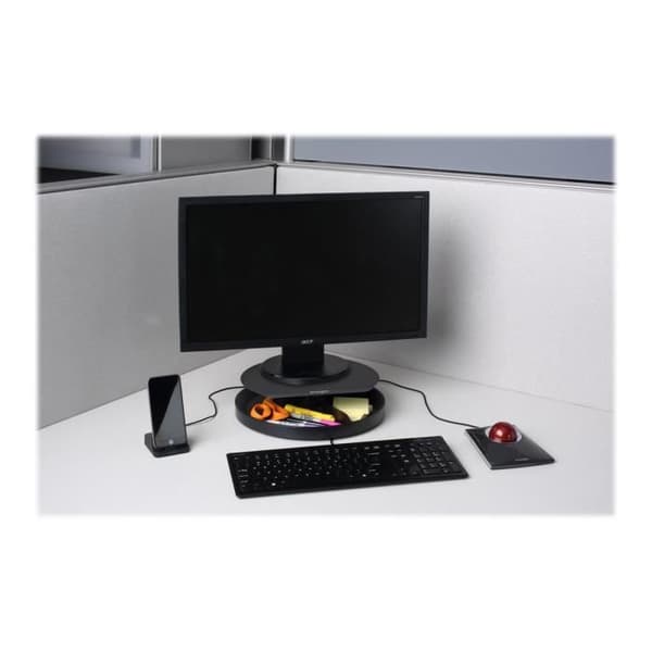 Monitorstativ - Kensington - SmartFit Spin2 - Sort - Justerbar højde - 360° roterende base