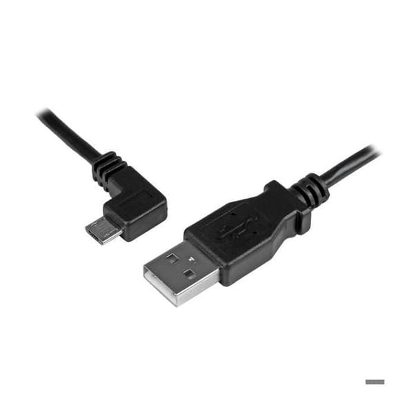 50 cm venstrevinklet USB til Micro USB-kabel - STARTECH - Sort - Afskærmet