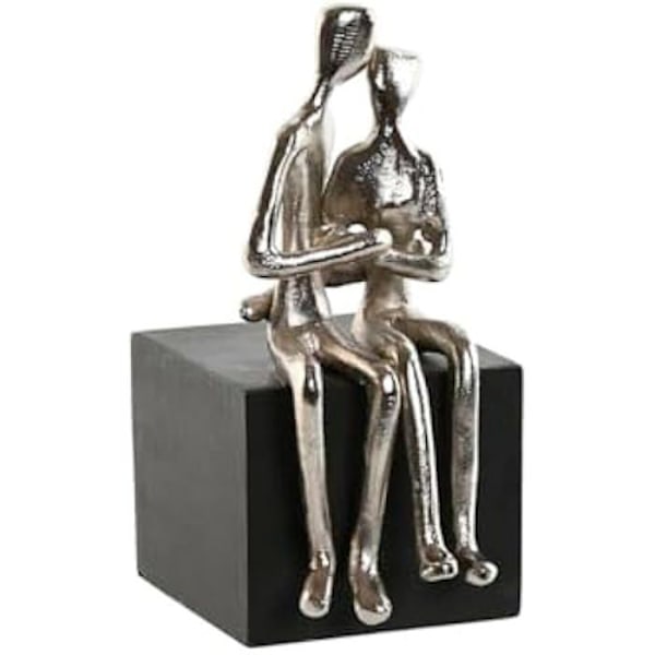 Dekorativ figur - HOME ESPRIT - Par - Sølv sort - 13 x 9 x 20 cm - Indendørs Flerfärgad