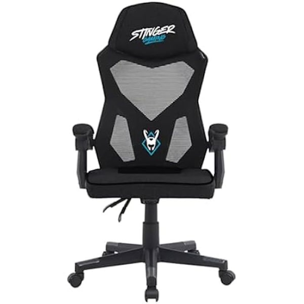 Gaming stol - WOXTER - Sense Black - Andningsbart mesh - 135° lutning - Bekväma armstöd Svart