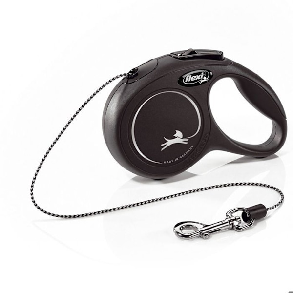 Snor - FLEXI - Classic XS Cord - 3m - Sort - Til hunde, katte og små dyr op til 8 kg Svart