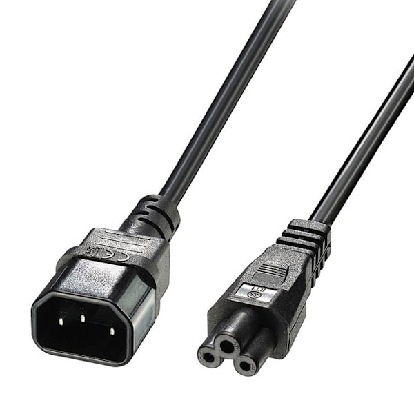 Lindy-virtakaapelin jatkojohto IEC 60320 C14 - IEC 60320 C5 2 m valettu