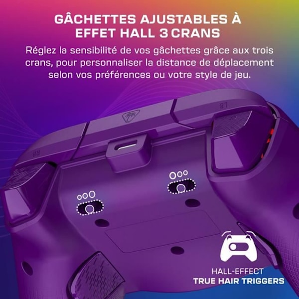 Peliohjain - Xbox Series X|S, Xbox One ja PC - Afterglow Wave - RGB - Langallinen - Violetti - TURTLE BEACH Lila