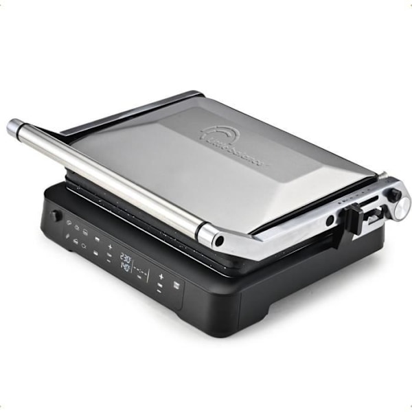 Grill LITEN BALANS - Yta För Kök 29x23cm - Öppning 180°C - Upp till 230°C - Justerbar elektronisk termostat - 2000W Svart och aluminium