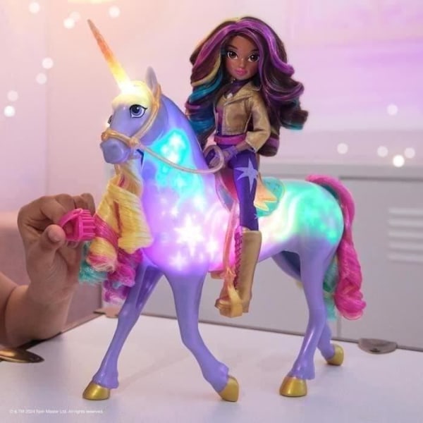 SPIN MASTER LICORNE MED FUNKTIONER 28 CM WILDSTAR + DUKKE 24 CM Unicorn Academy Flerfärgad