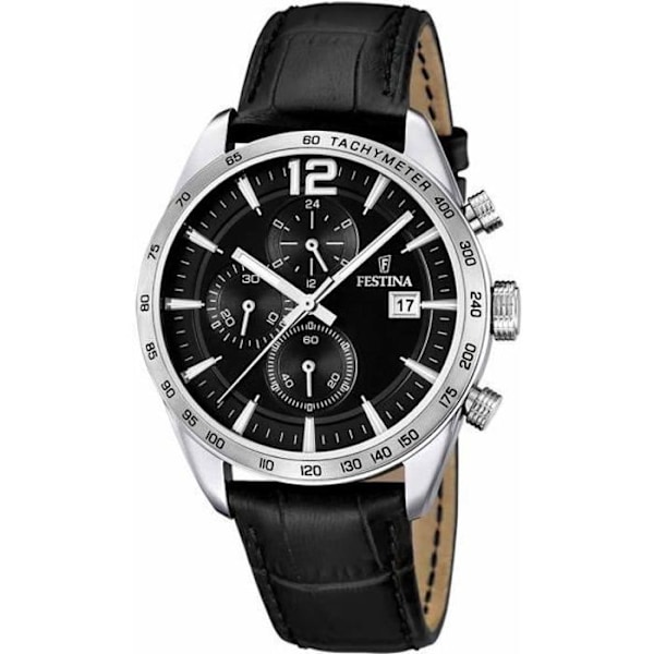 Klocka - Festina - 16760/4 - Svart läder - Analog - Kvarts Svart