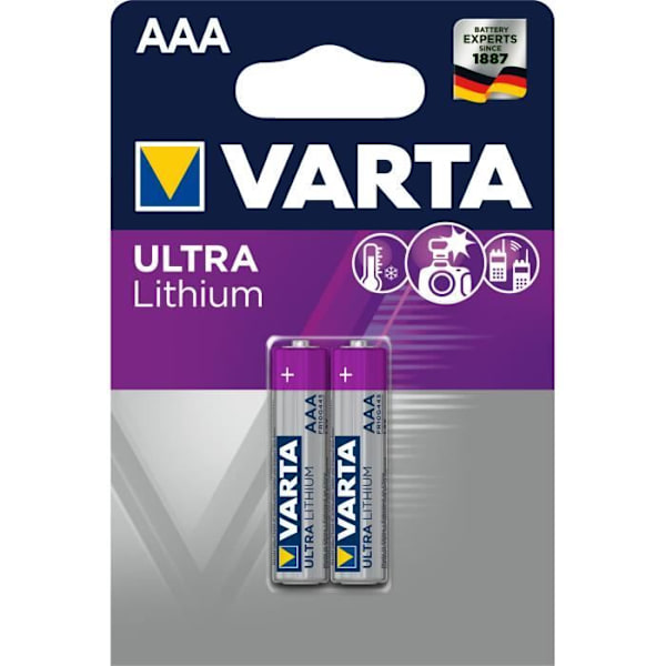 Ultra Lithium Micro batteri (AAA) - 2 stk