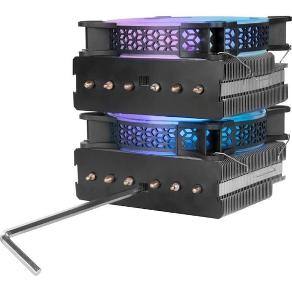 Ventilator til processor - Mars Gaming - MCPU-XT RGB - Sort - 12 cm - Dobbelt ARGB stille tour