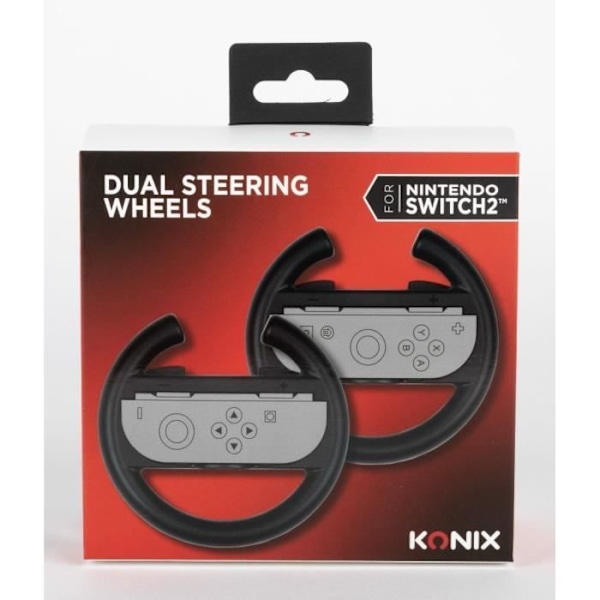 Paret av ratt - KONIX - För Joy-Con-kontroller Nintendo Switch 2 - Svart Svart