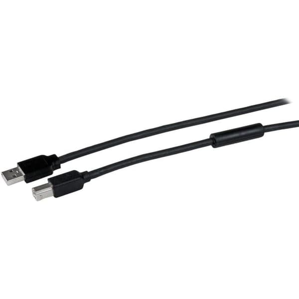 STARTECH.COM Aktiivinen USB A-B -kaapeli - USB A-B -tulostinkaapeli - M/M - 1x USB A -uros, 1x USB B -uros - 15 m - musta