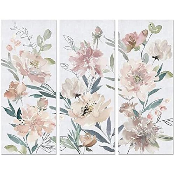 Maalaus - DKD HOME DECOR - Kukat - 3 kpl - Monivärinen - 55 x 3 x 135 cm mångfärgad