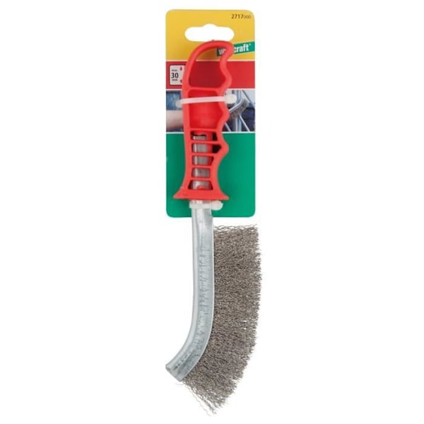 WOLFCRAFT 1 Ergonomisk stålbørste i rustfrit stål