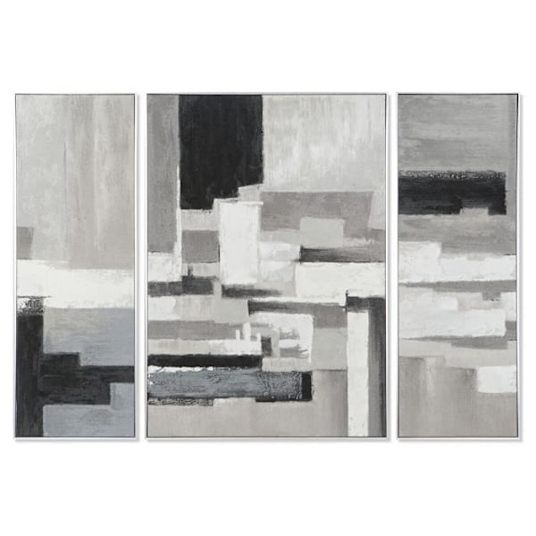 set med 3 moderna abstrakta målningar 140 x 3,5 x 100 cm