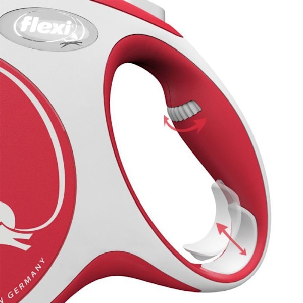 Flexi New Comfort Rouge sangle 8m : L - FLEXI Röd