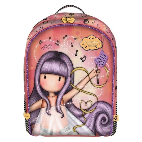 Skoletaske - Gorjuss - Little Dancer - Laks - Polyester - Polstrede skulderpuder Lax