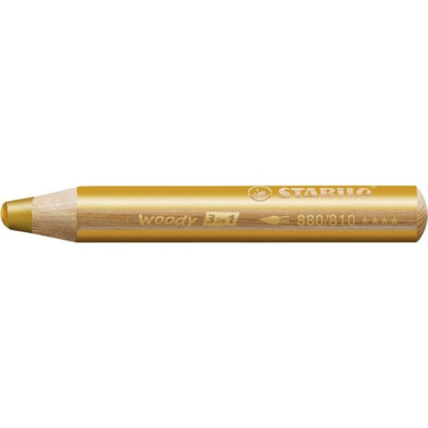Kridtpenn med flere talenter - STABILO - Woody 3 i 1 - Aquarellbare - 10 mm - Unisex guld-