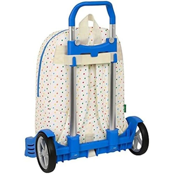 Benetton Topitos skolryggsäck med Evolution vagn - Benvit - SAFTA Äggskal