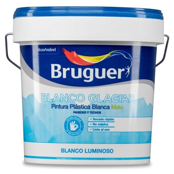 Matt isvit invändig plastfärg 15l 5208048 bruguer