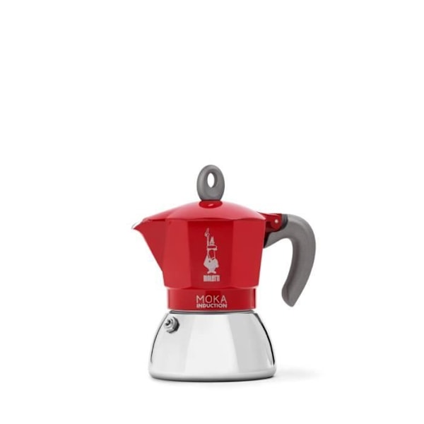 BIALETTI Italialainen Moka induktiokahvinkeitin 4 kuppia - punainen