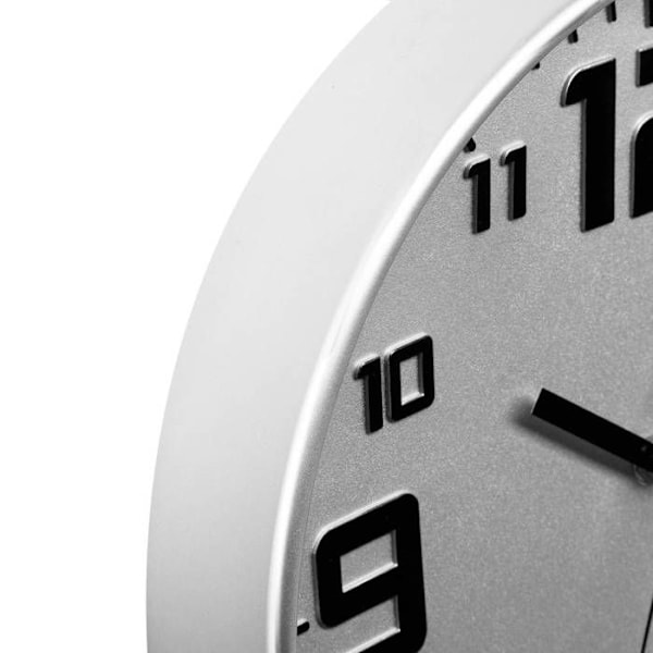 Väggklocka - ATMOSPHERA - D30 - Grå - Silver - Tyst - Temporär Pengar