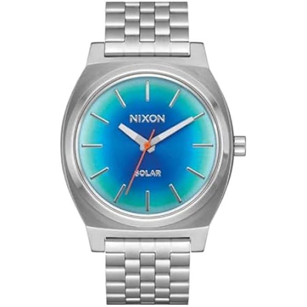 NIXON A1369-5201-00 herrsportklocka i svart läder, vattentät 10 ATM
