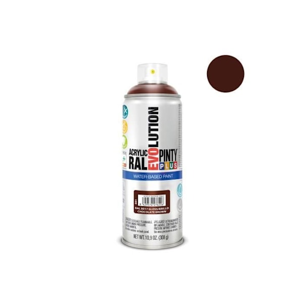 Sprayfärg - GENERISK - Pintyplus Evolution - 520cc - Mörkchoklad - Vattenbaserad Brun Chokolade
