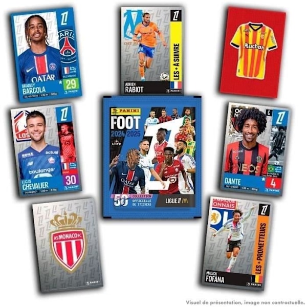 Rakkulehti - PANINI - Jalkapallo Ligue 1 2024-2025 - McDonald's - 12 pakkausta - 2 lahjaksi - 98 tarraa Flerfärgad