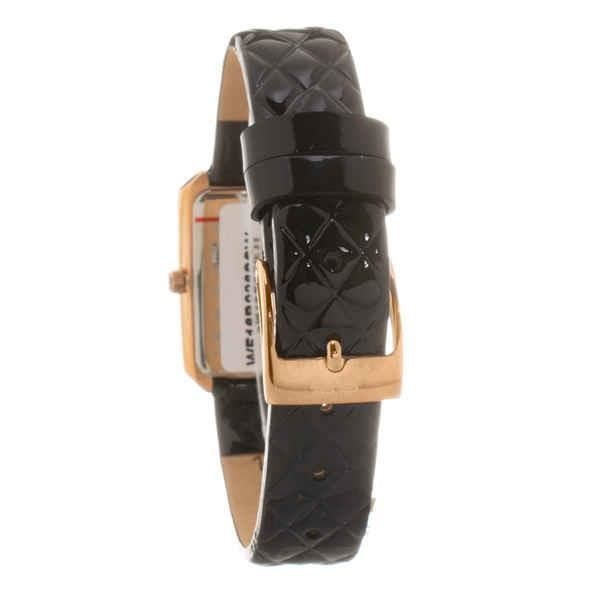 Dameur - Folli Follie - WF16R026SSN - Læder - Kvarts - Rund 21 mm Sort hvid