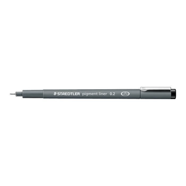 Fineliner - STAEDTLER - Pigment Liner - Sort - 0.2 mm - Permanent blæk Svart