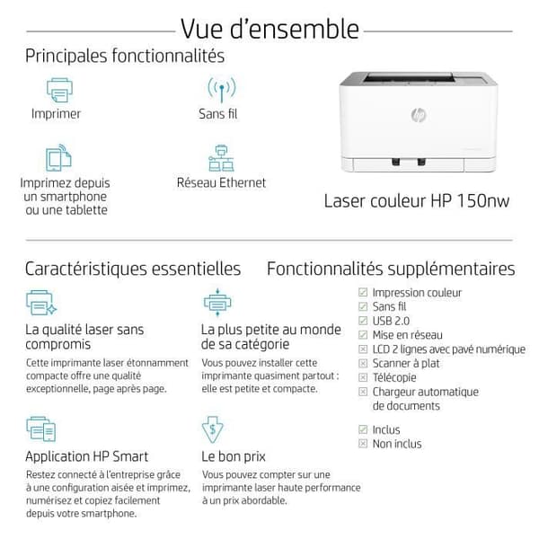 HP Color Laser 150nw farvelaser enkeltfunktionsprinter - Ideel til professionelle