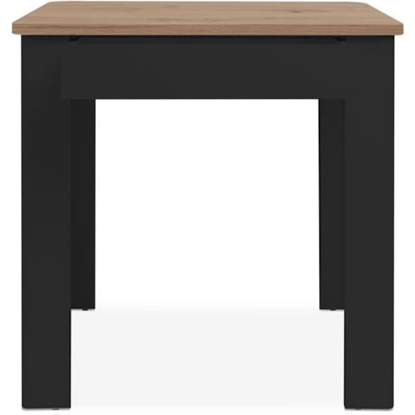 Tabel OSLO - Rektangulær - 4 personer - 80 x 77 x 80 cm - Sort / Håndværks-eg svart / hantverkare ek