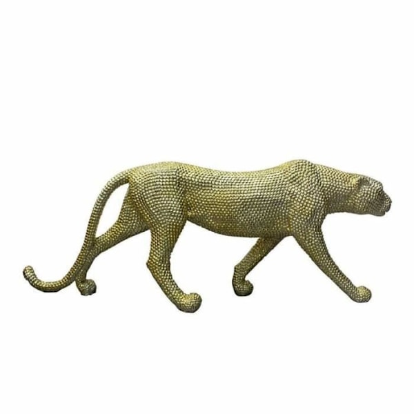 gyllene dekorativ figur 120 x 23 x 44 cm leopard