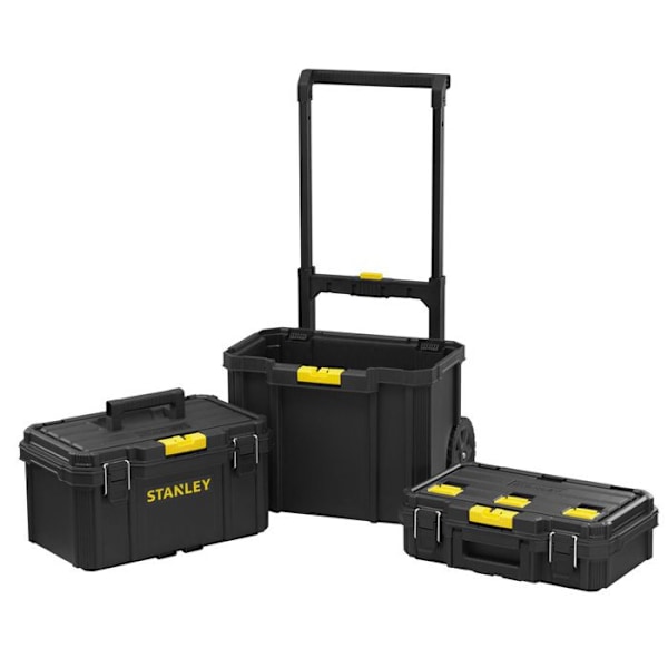 3 i 1 vagn - STANLEY - STST83319-1 - 4 hjul - Kapacitet 45 kg - Teleskophandtag Svart