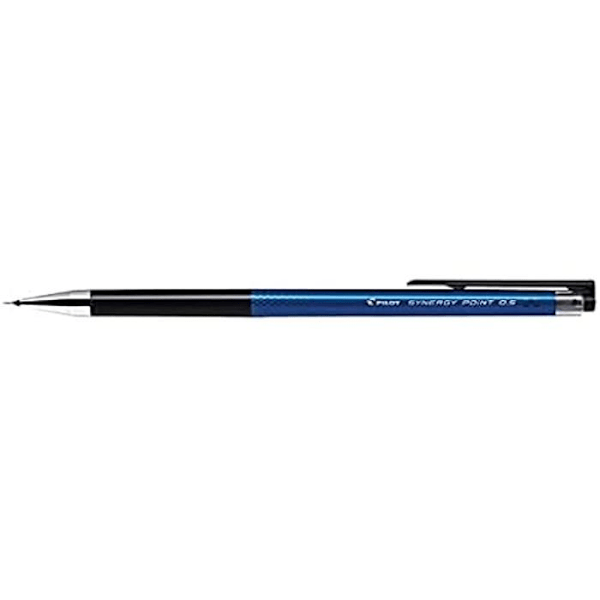 Kulspetspenna - Pilot - Synergy Point - Infällbar - Gummifäste - 0,5 mm gelbläck - Blå Blå
