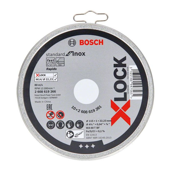 Leikkuulevy - Bosch - 2608619266 - Ruostumaton teräs - Halkaisija 115 mm - Reikä 22,23 mm