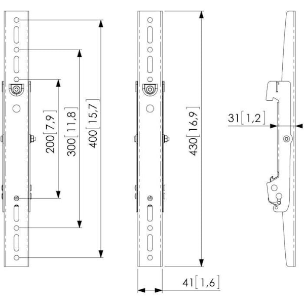 Monteringskomponent - VOGELS - 7232040 - Sort - 2 interfacebånd - 160 kg max