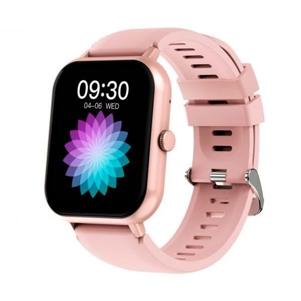 DCU Curved Glass PRO Square Dial Smart Watch i Pink med 1,83" berøringsskærm, Bluetooth 5.1-forbindelse,